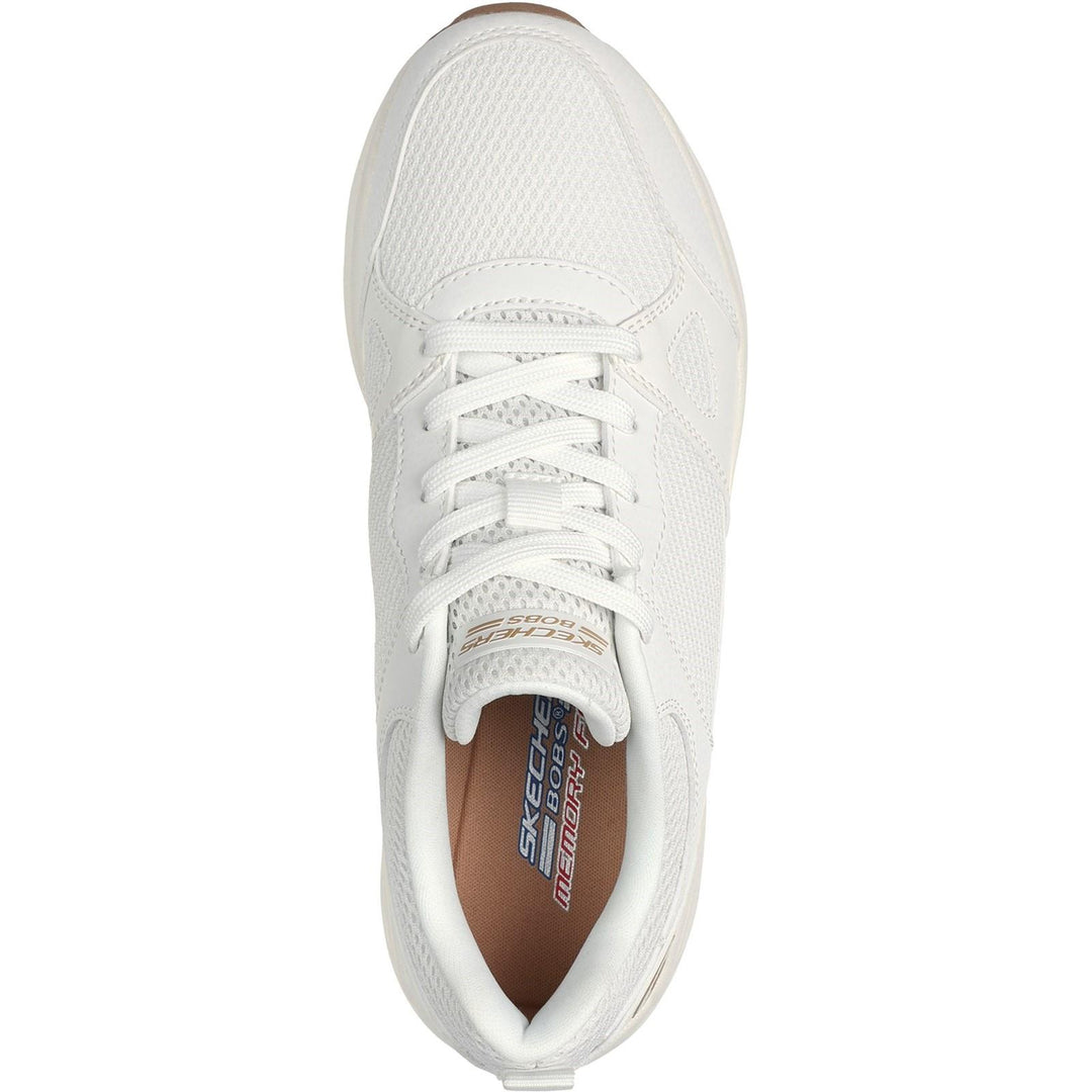 Womens Wide Fit Skechers 117268 Bobs Sparrow 2.0 Retro Clean Sneakers