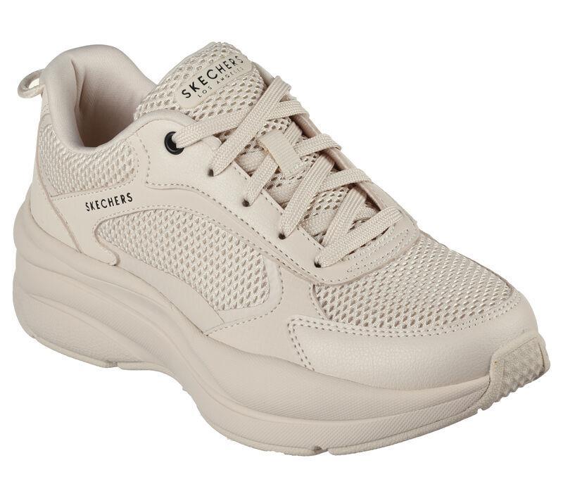 Women's Wide Fit Skechers 177402 Street Twisterz Lighten Up Sneakers - Sand