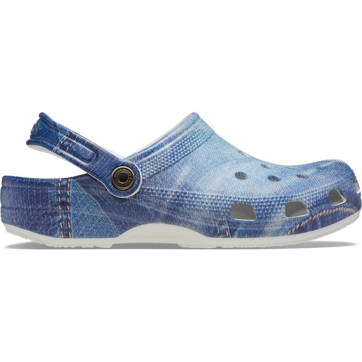 Unisex Wide Fit Crocs 210402 Classic Denim Clog Sandals