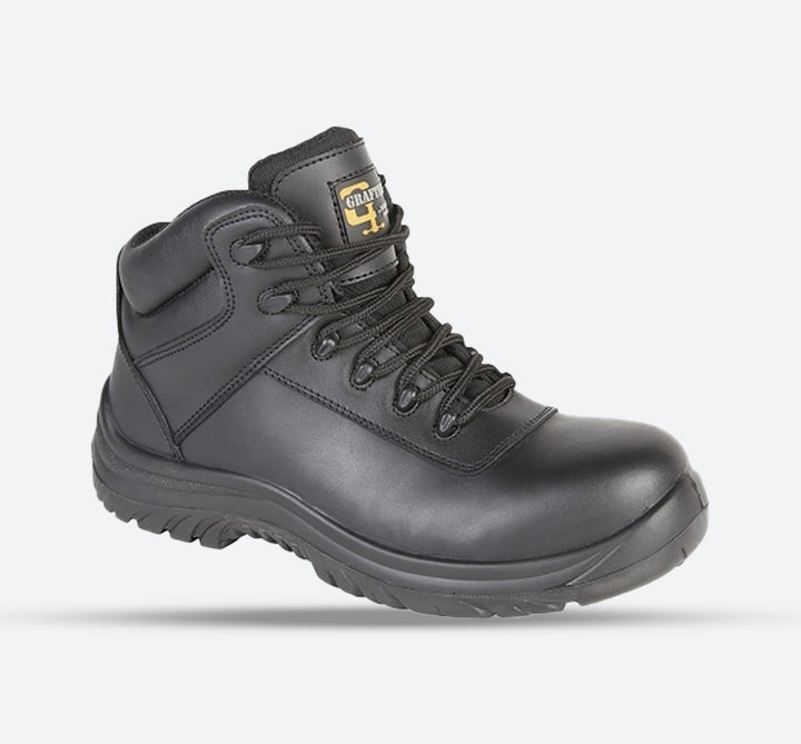 M466AY Unisex Leather Safety Boots Black