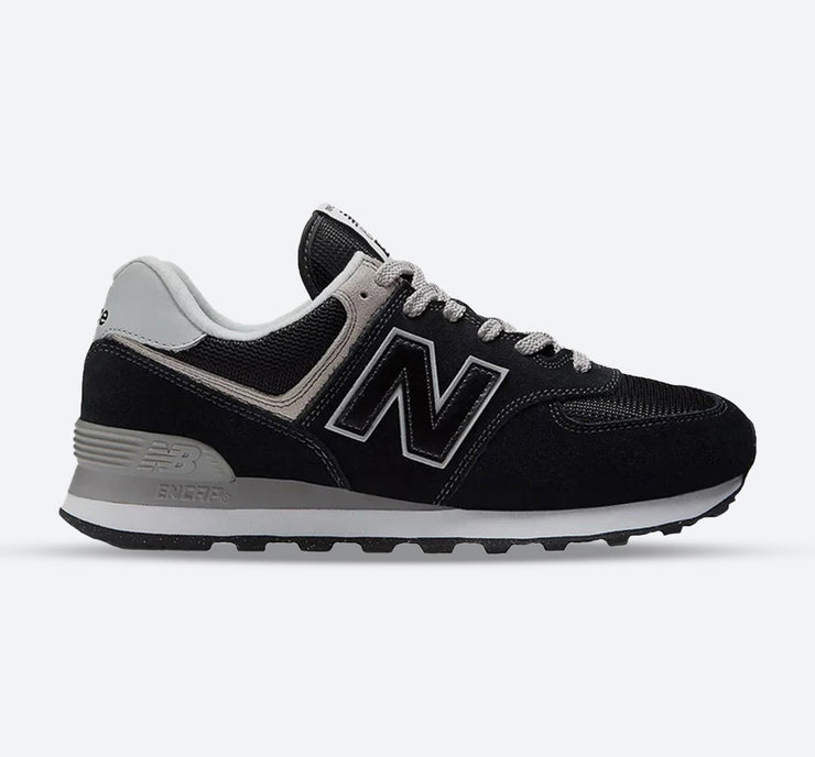 Men's Wide Fit New Balance  ML574EVB Running Sneakers - Exclusive - Black/White