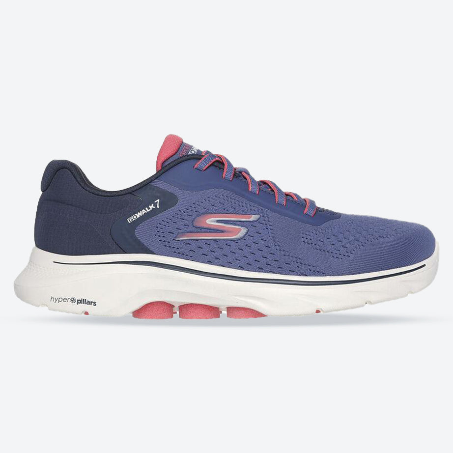 Women's Wide Fit Skechers 125215 Go Walk 7 Cosmic Waves Sneakers