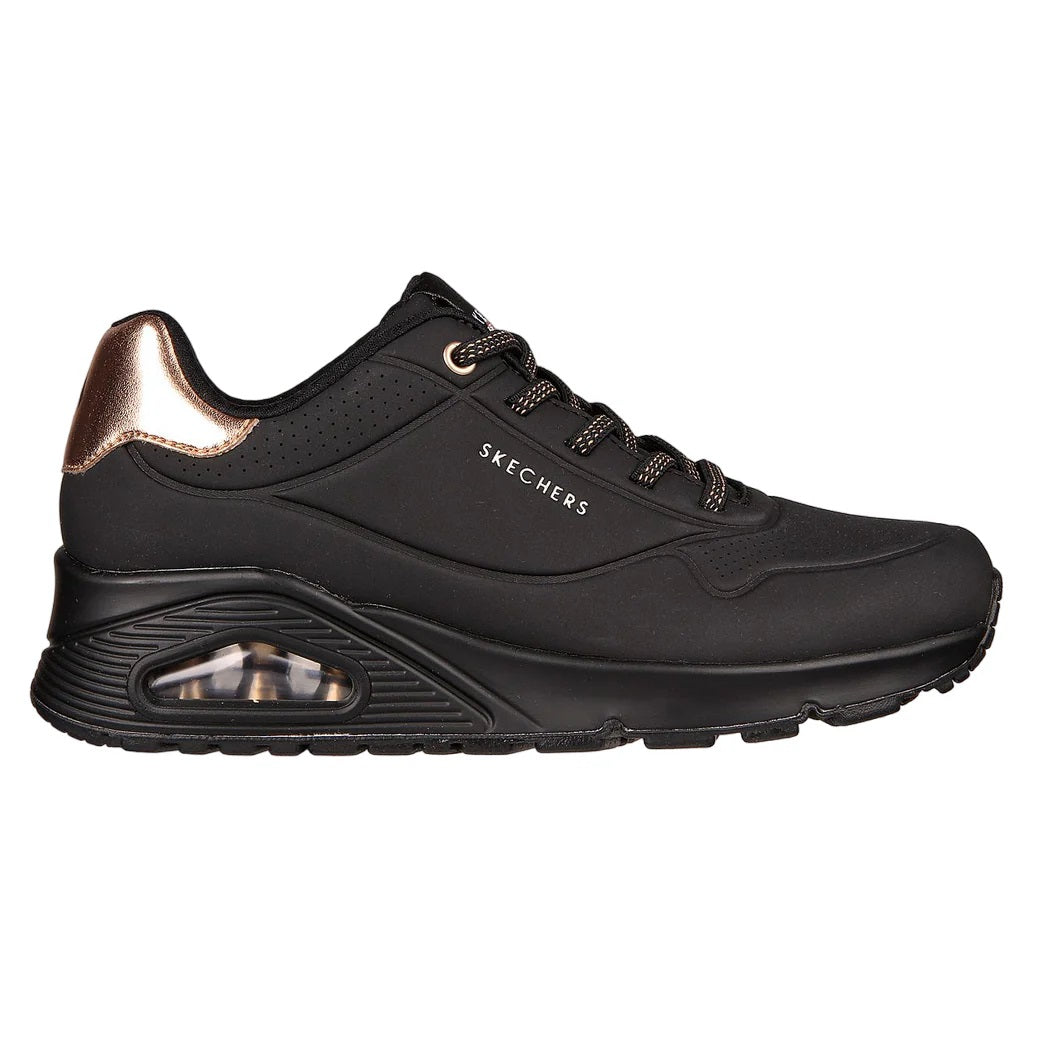 Women's Wide Fit Skechers Uno 155196 Shimmer Away Sneakers