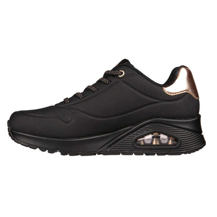 Women's Wide Fit Skechers Uno 155196 Shimmer Away Sneakers
