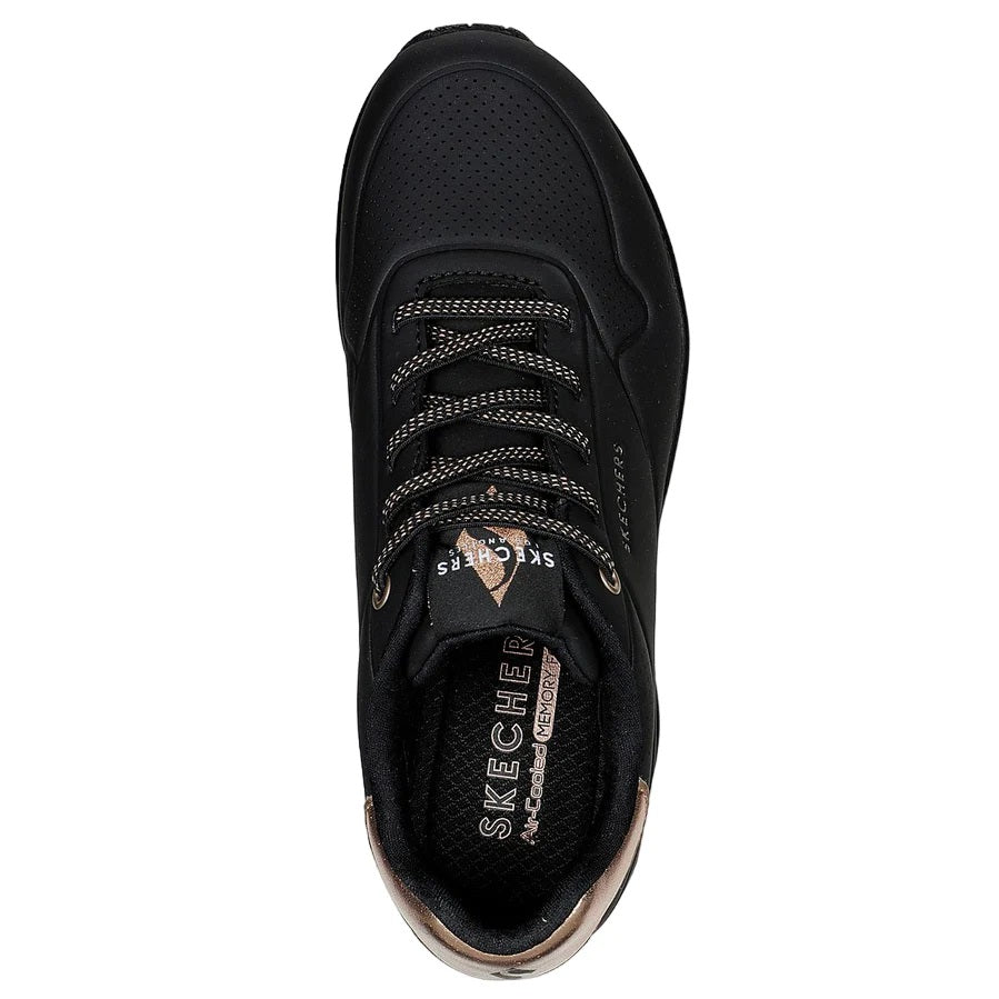 Women's Wide Fit Skechers Uno 155196 Shimmer Away Sneakers