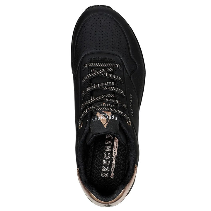 Women's Wide Fit Skechers Uno 155196 Shimmer Away Sneakers