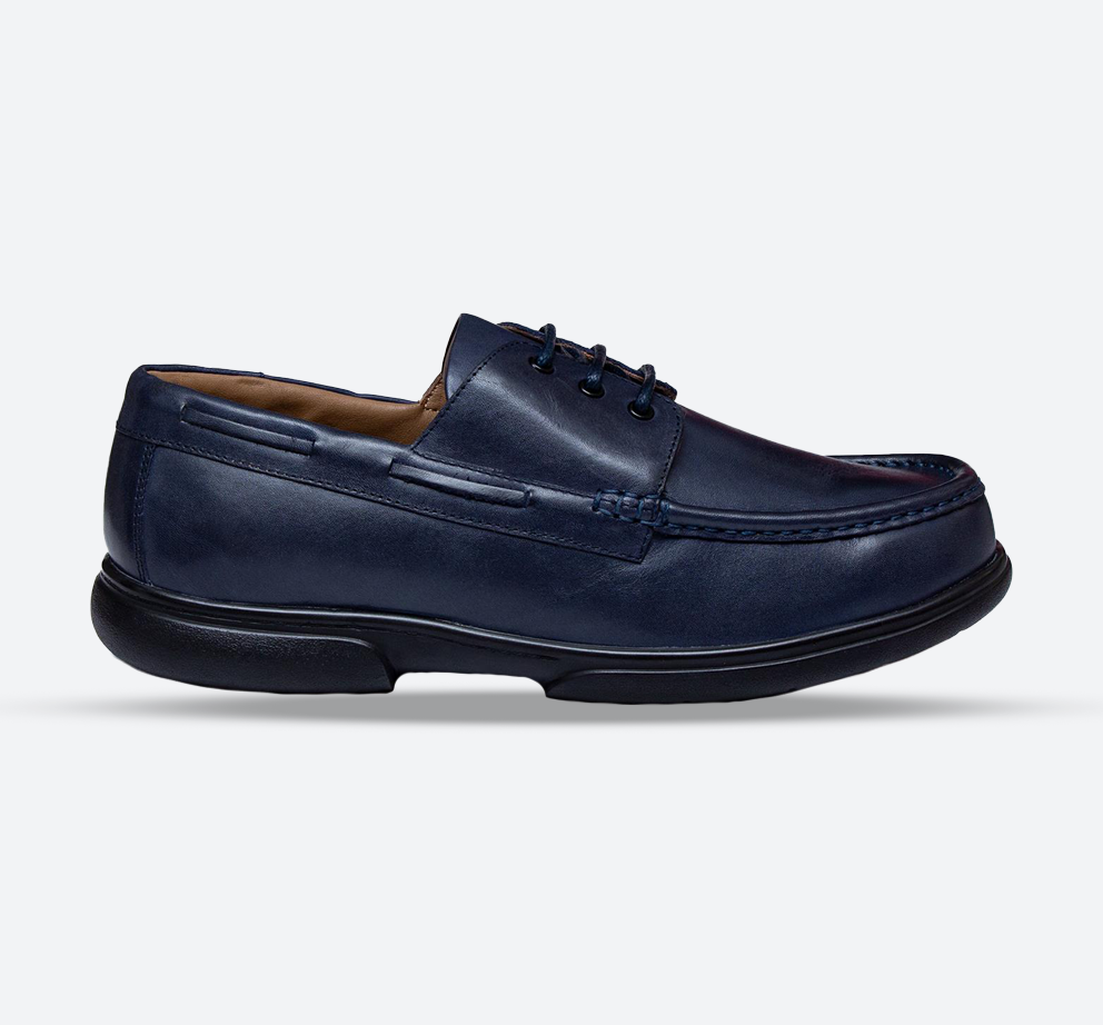 Mens Wide Fit Tredd Well Dean Shoes - Navy | Tredd Well