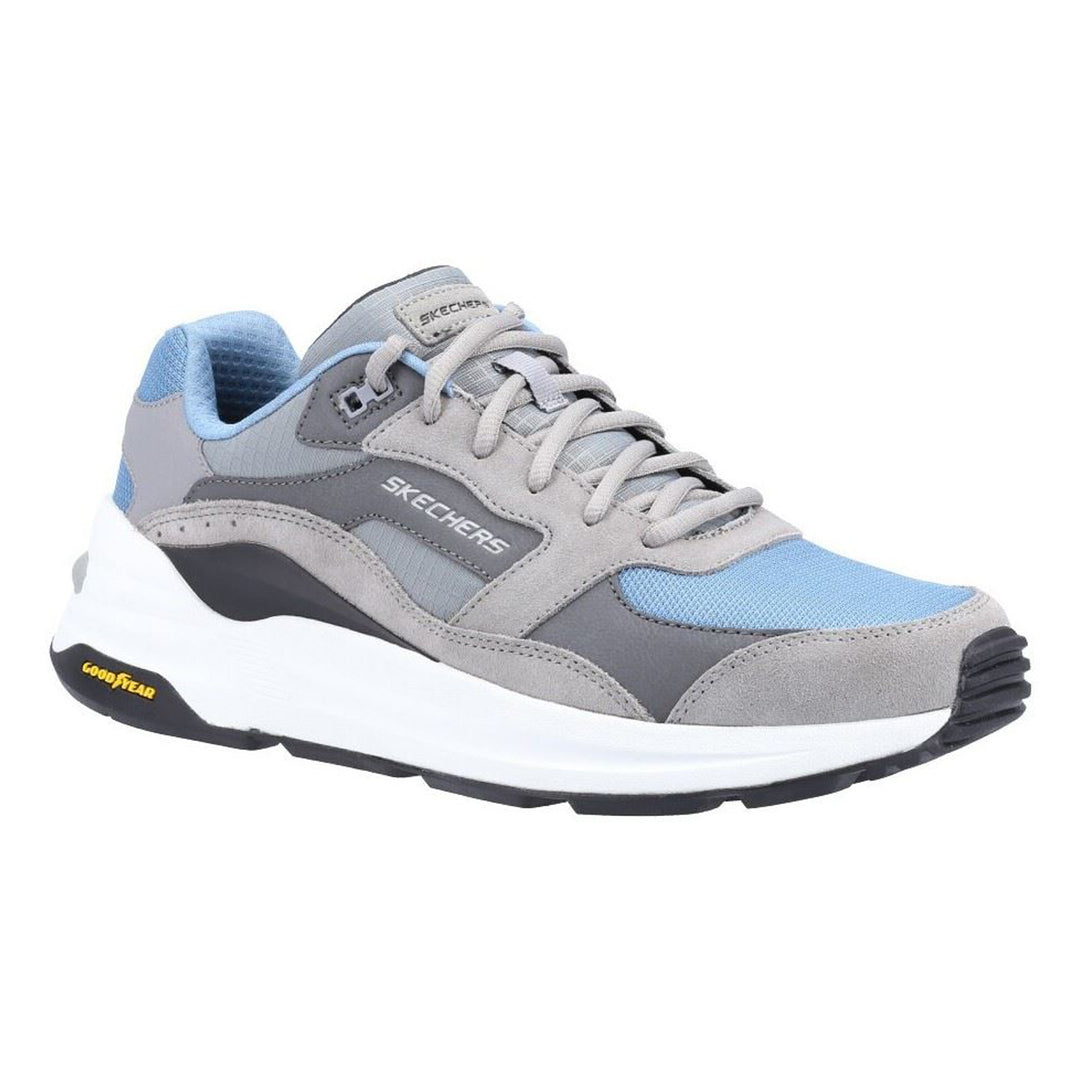 Men's Wide Fit Skechers 237200 Global Jogger Sneakers - Grey/Blue