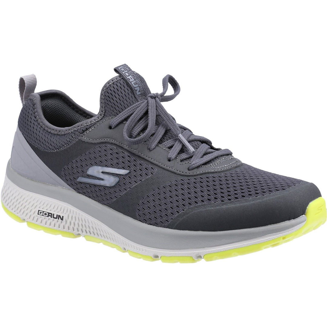 Men's Wide Fit Skechers 220102 GOrun Consistent Sneakers - Charcoal/Lime