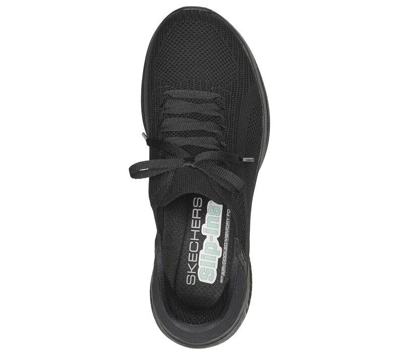 Women's Wide Fit Skechers 149710 Slip-ins Ultra Flex 3.0 Brilliant Sneakers - Black