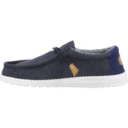 Men's Wide Fit Heydude 40163 Wally Corduroy Classic Slip On Shoes - Navy