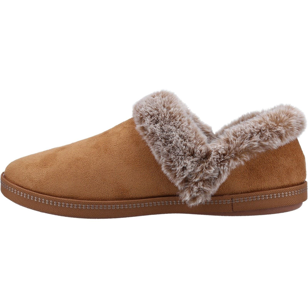 Women's Wide Fit Skechers 167219 Cozy Campfire Fresh Toast Slippers