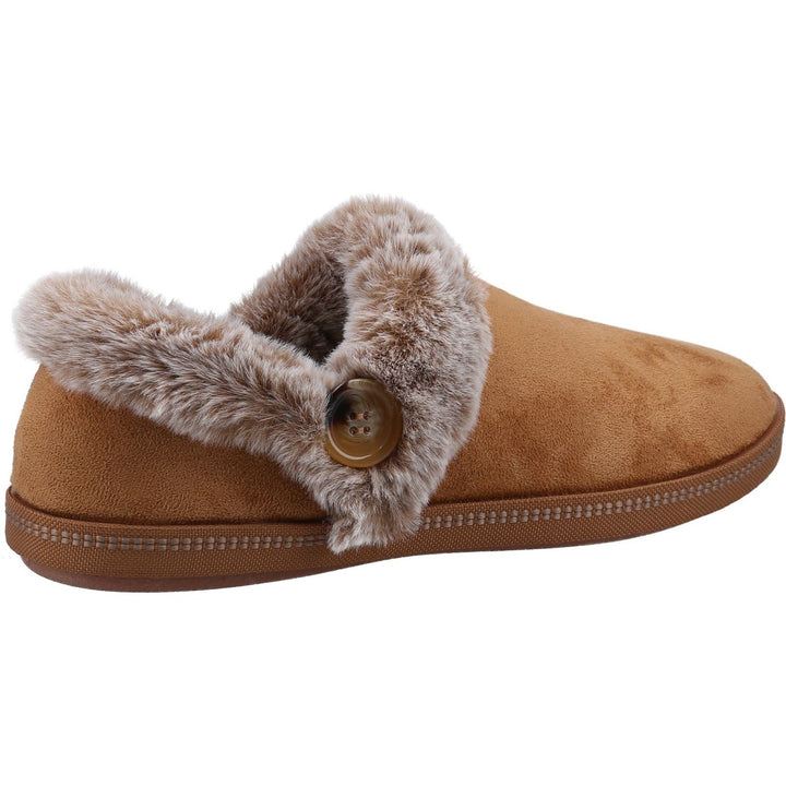 Women's Wide Fit Skechers 167219 Cozy Campfire Fresh Toast Slippers