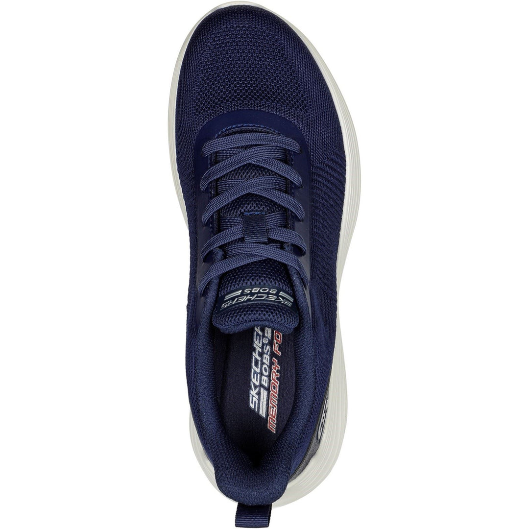 Women's Wide Fit Skechers 117470 Bobs Squad Waves Sports Sneakers - Navy