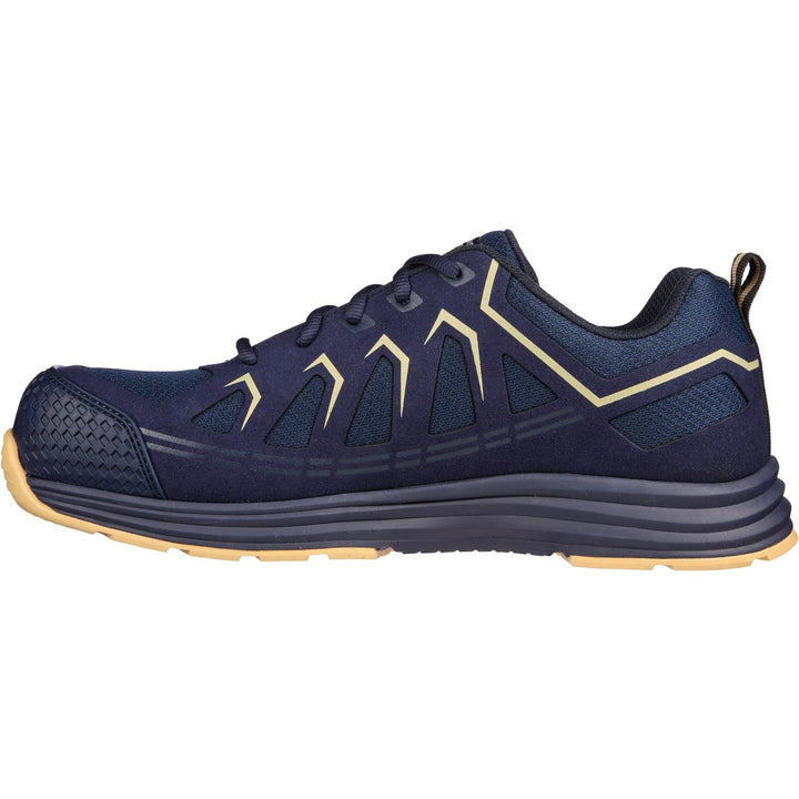 Men's Wide Fit Skechers 200127EC Malad II Safety Sneakers - Navy/Tan