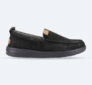 Men's Wide Fit Heydude 40173 Wally Grip Moc Craft Leather Shoes - Black