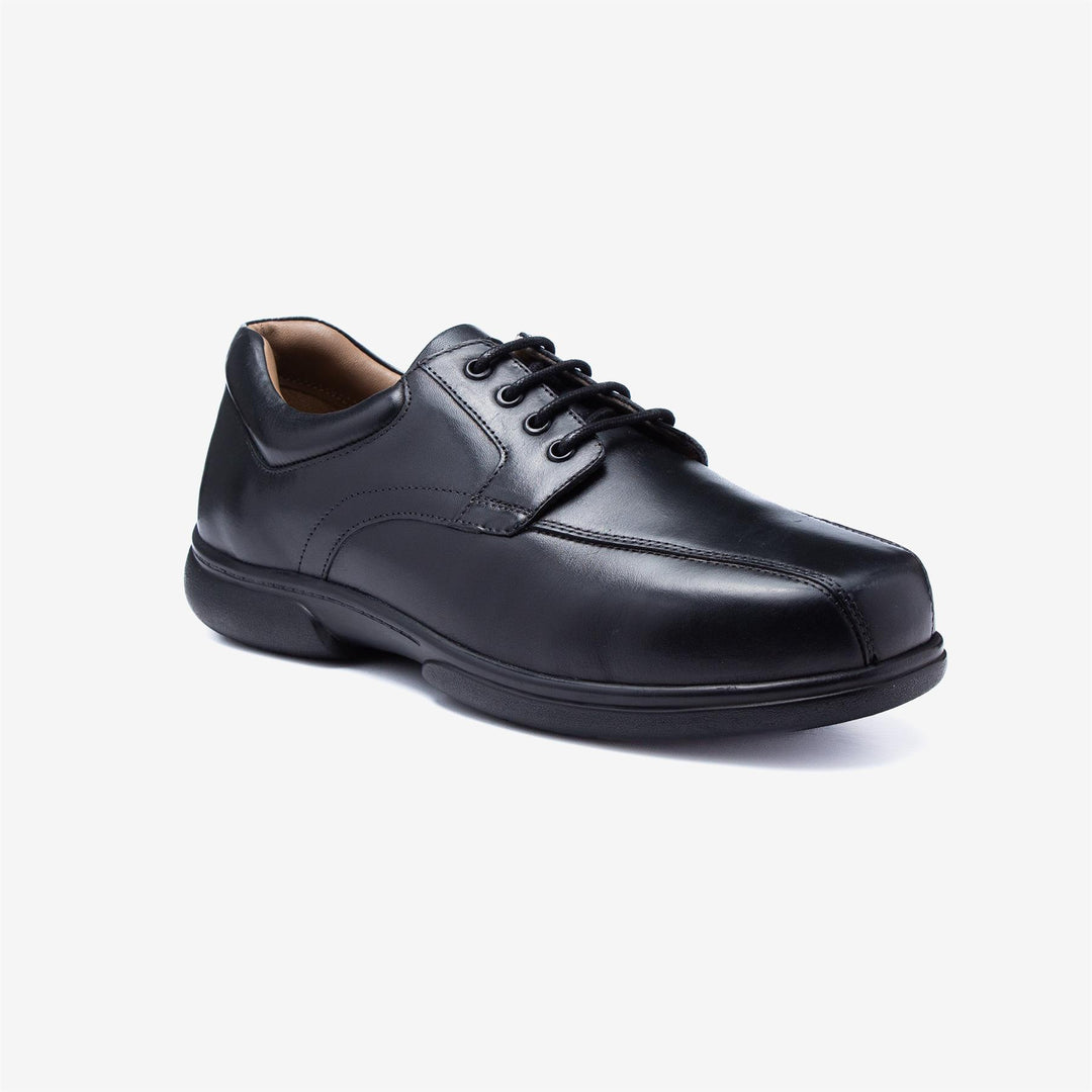 wide black dress shoes Mens Wide Fit Tredd Well Ross Shoes, Black / 10 / 4E