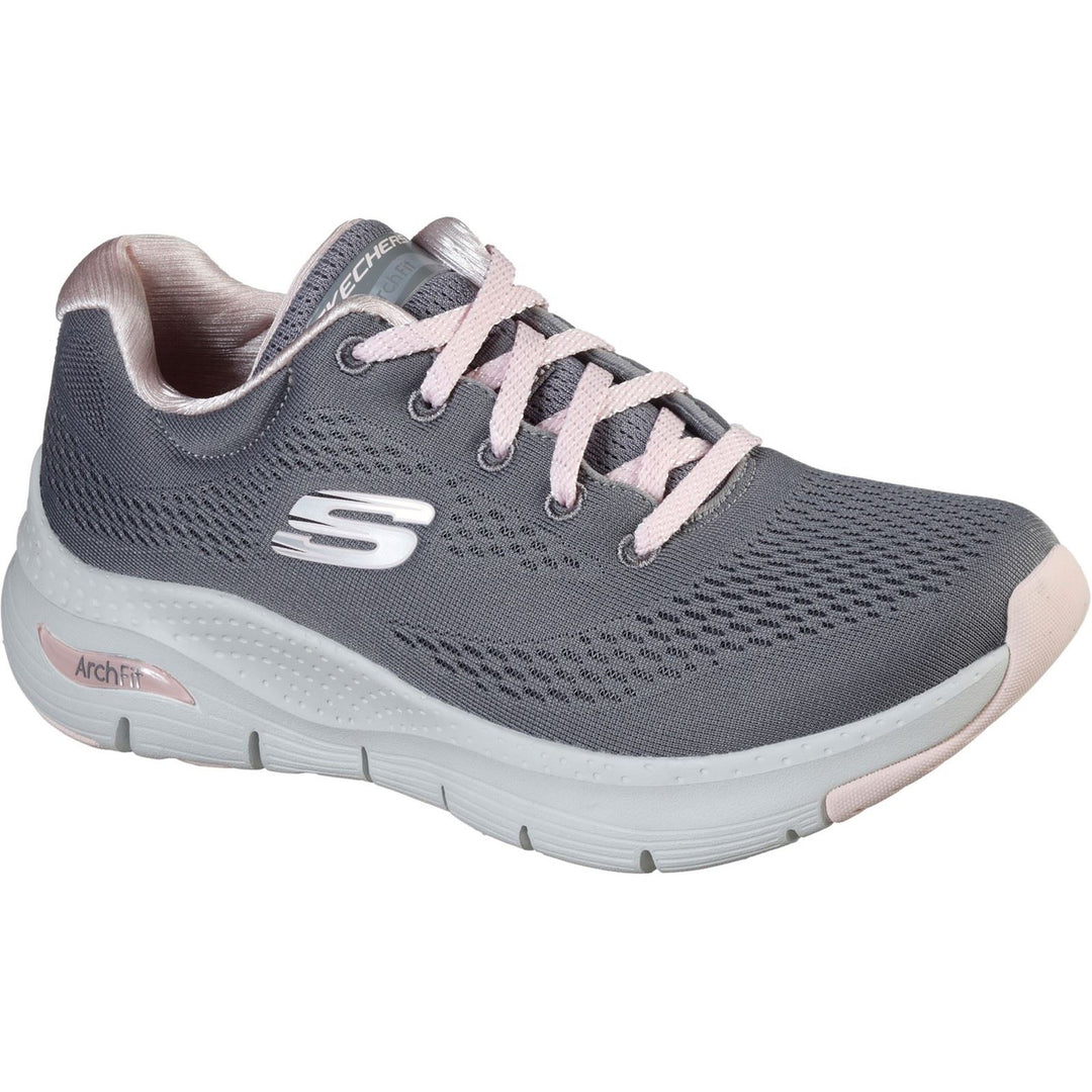 Women's Wide Fit Skechers 149057 Unny Outlook Sports Sneakers - Grey/Pink