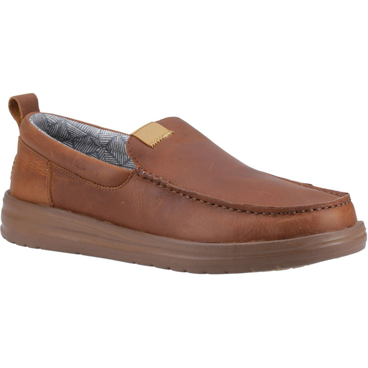 Men's Wide Fit Heydude 40173 Wally Grip Moc Craft Leather Shoes