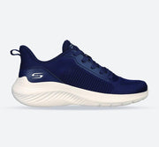 Women's Wide Fit Skechers 117470 Bobs Squad Waves Sports Sneakers - Navy