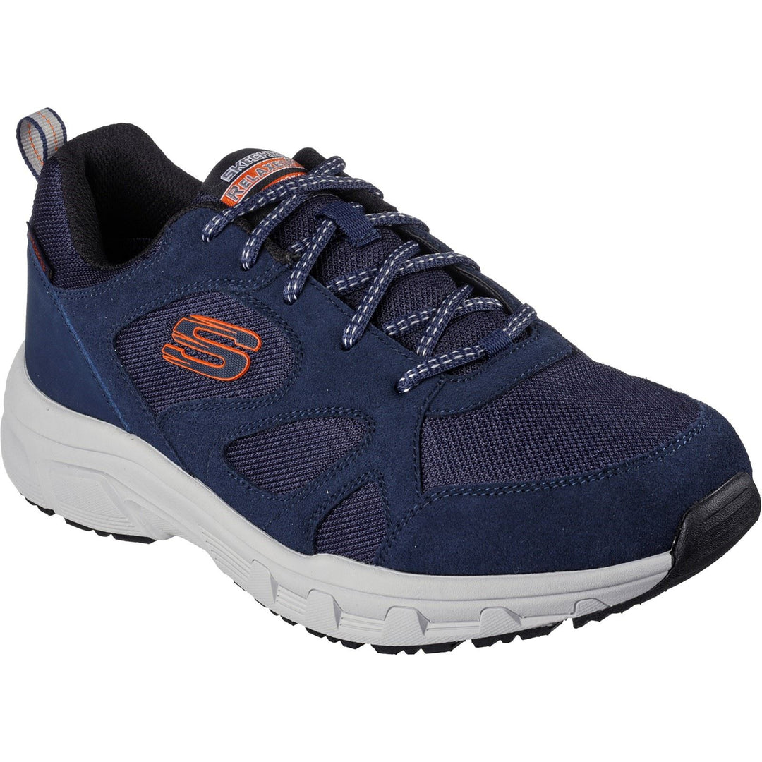 Men's Wide Fit Skechers 237348 Oak Canyon Sunfair Trekking Low Cut Sneakers - Navy/Orange