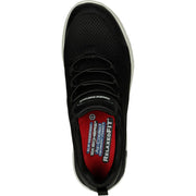 Women's Wide Fit Skechers 77281EC Marsing Waiola SR Safety Sneakers - Black/White