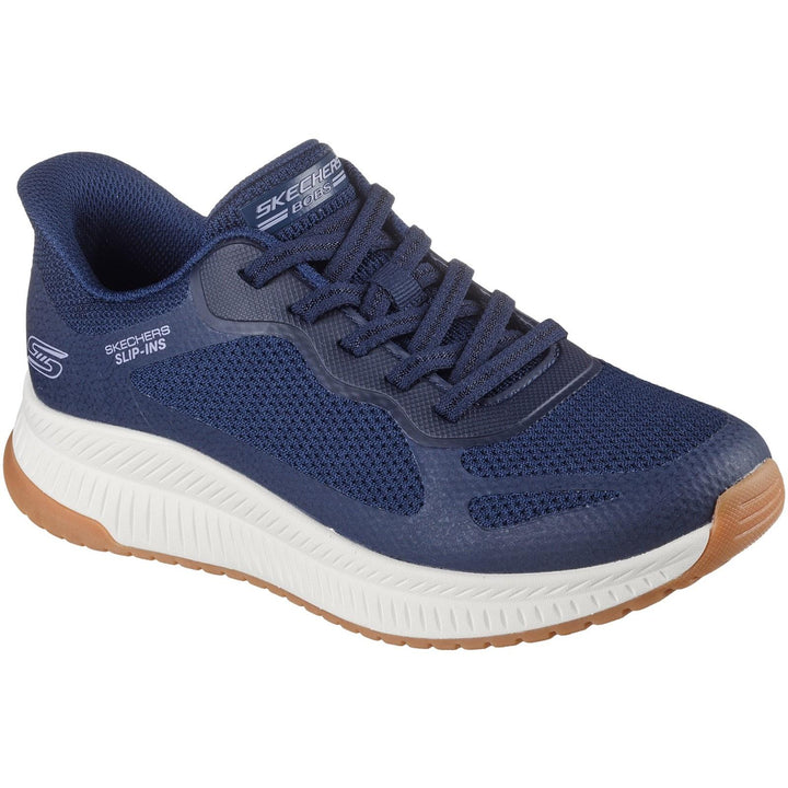 Women's Wide Fit Skechers 117624 Slip-ins Bobs Squad 4 Staple Look Sneakers
