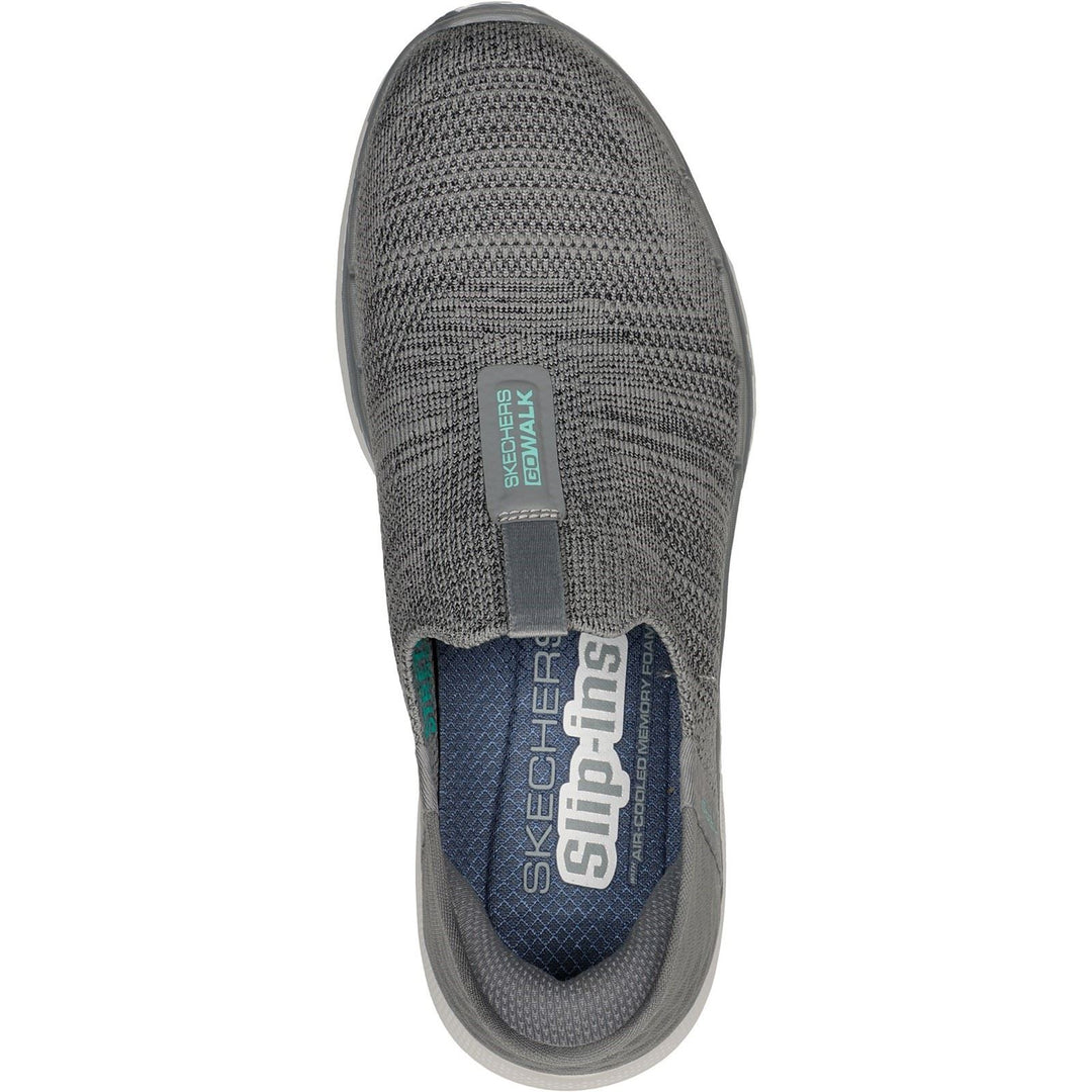 Women's Wide Fit Skechers 124569 Slip-ins GO WALK 6 Fabulous View Sneakers - Grey