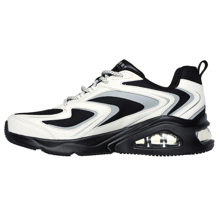 Women's Wide Fit Skechers 177424 Tres Air Uno Street Fl Air Sneakers -  Black/White