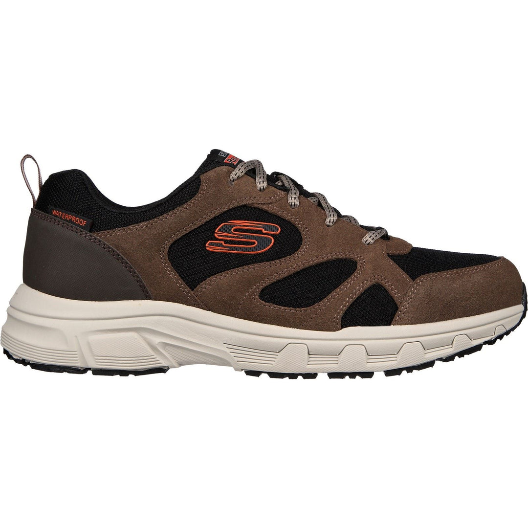 Men's Wide Fit Skechers 237348 Oak Canyon Sunfair Trekking Low Cut Sneakers - Brown/Black