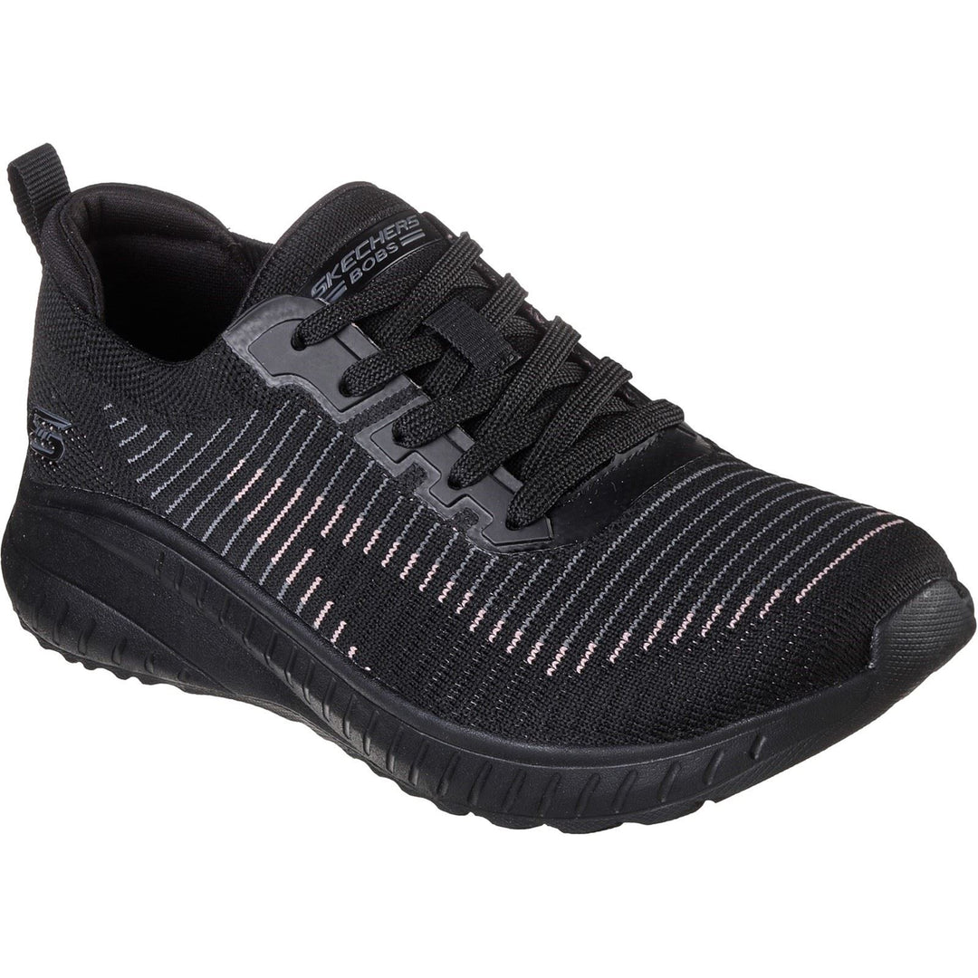 Women's Wide Fit Skechers 117207 Bobs Squad Chaos Renegade Sneakers - Black