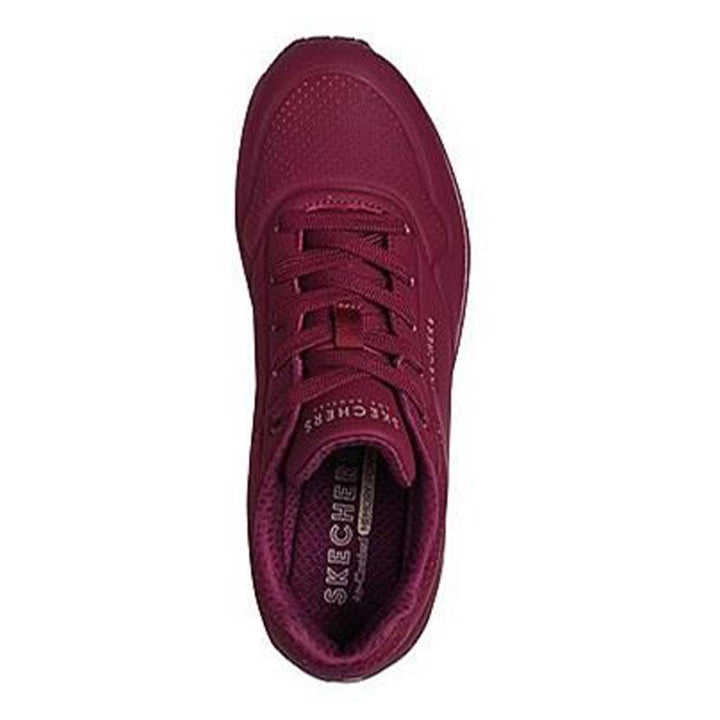 Women's Wide Fit Skechers 73690 Uno Stand On Air Sports Sneakers - Plum