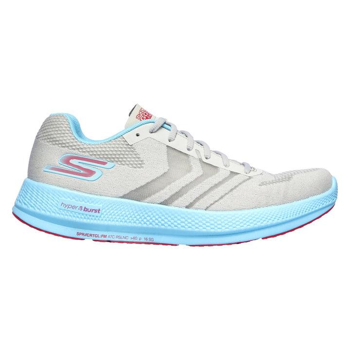 Women's Wide Fit Skechers 130001  Go Run Razor + Sports Sneakers - Grey/Aqua/Pink