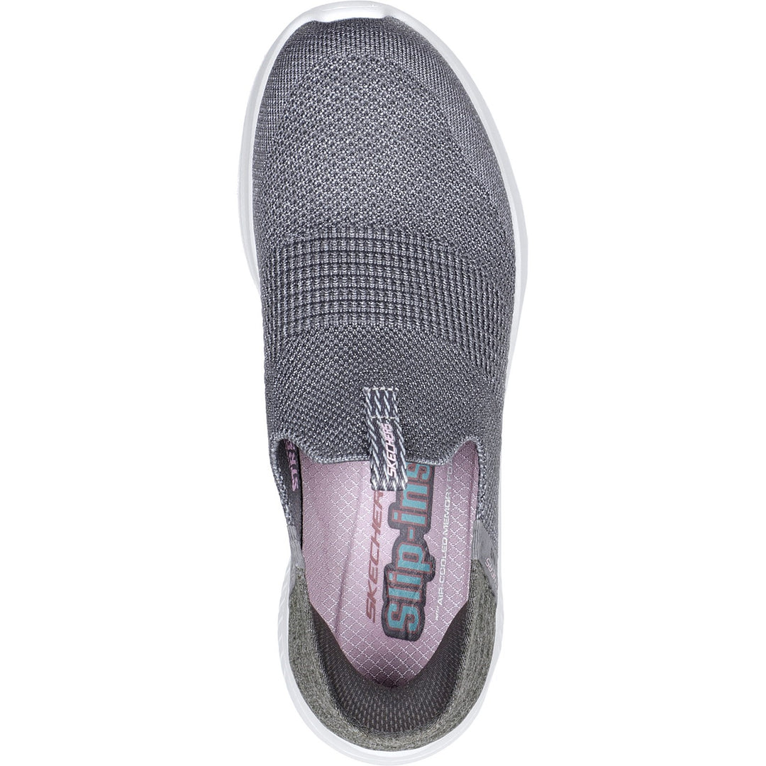 Women's Wide Fit Skechers 149708 Slip-ins Ultra Flex 3.0 Cozy Streak Sneakers - Grey