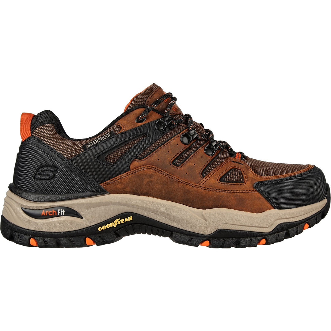 Men's Wide Fit Skechers Relaxed Fit 204630 Arch Fit Dawson Argosa Good Year Walking Sneakers - Dark Brown