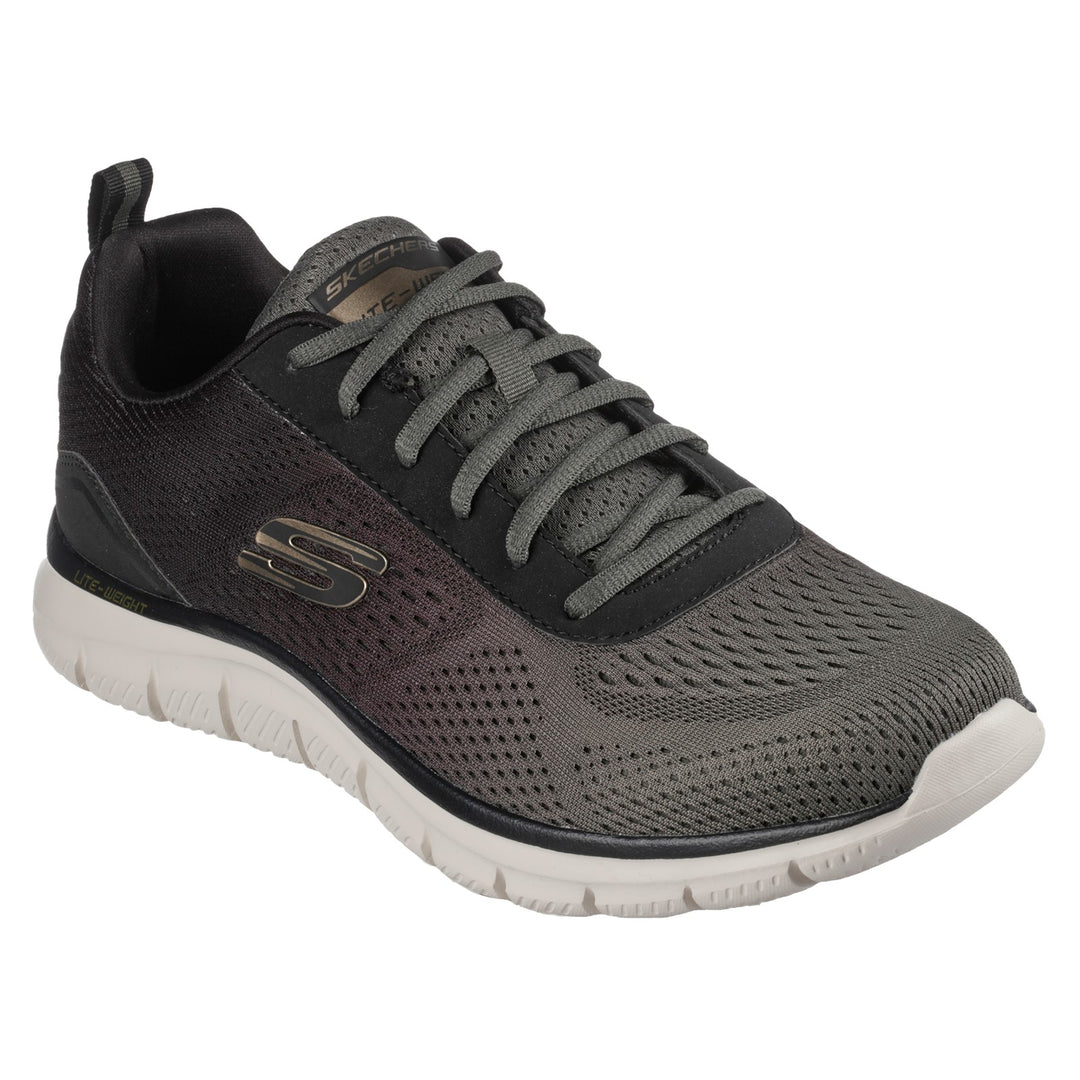 Men's Wide Fit Skechers 232399 Track-Ripkent Walking Sneakers - Olive/Black