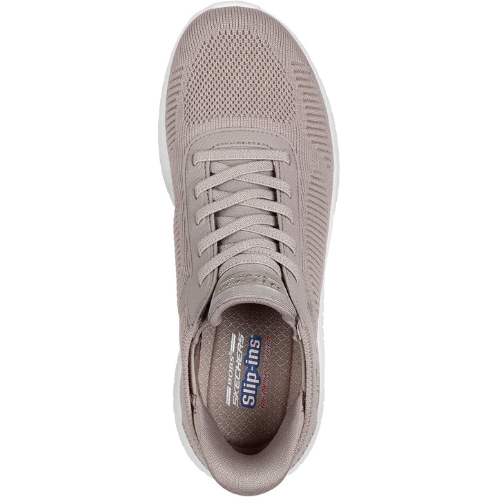 Women's Wide Fit Skechers Slip-ins 117497 Waves Bobs Sport Squad Sneakers