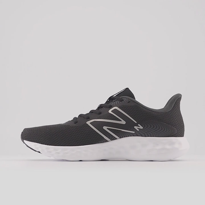 Men's Wide Fit New Balance M411LB3 Running Sneakers - Black/White