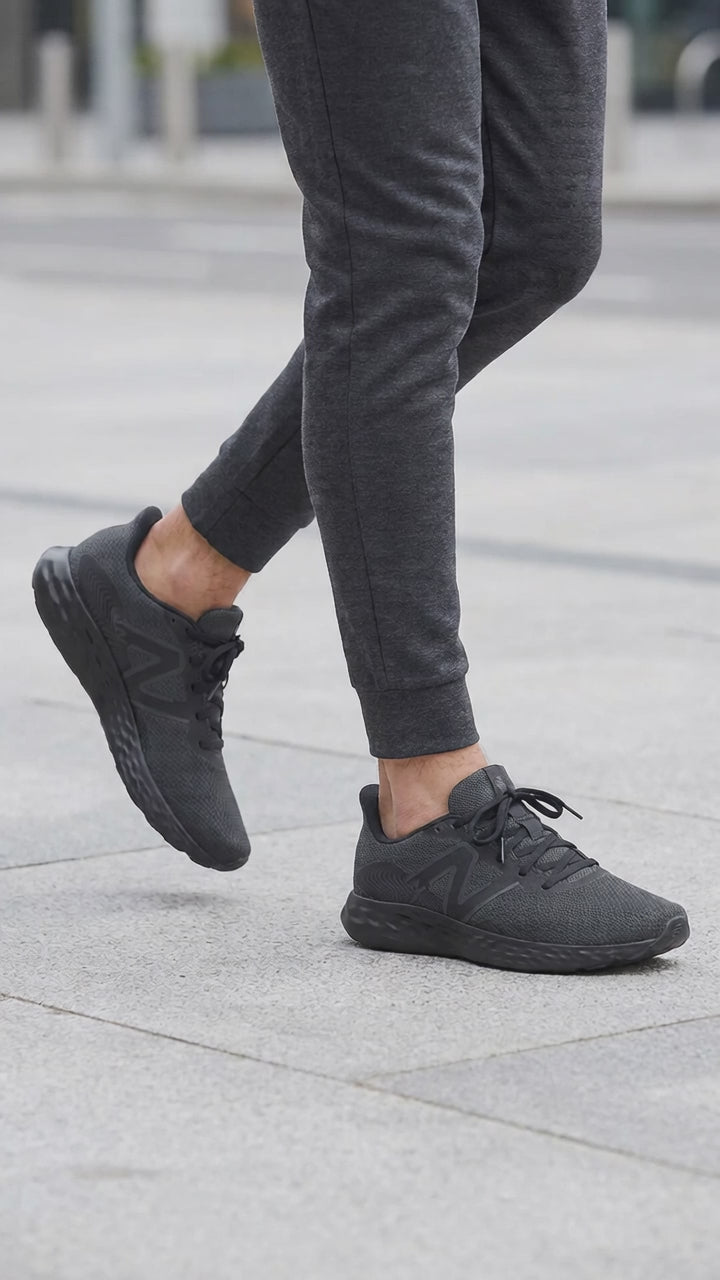 Men's Wide Fit New Balance M411LK3 Running Sneakers - Black - Fresh Foam