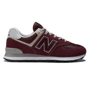 Men's Wide Fit New Balance  ML574EVM Running Sneakers - Exclusive - Burgundy/White