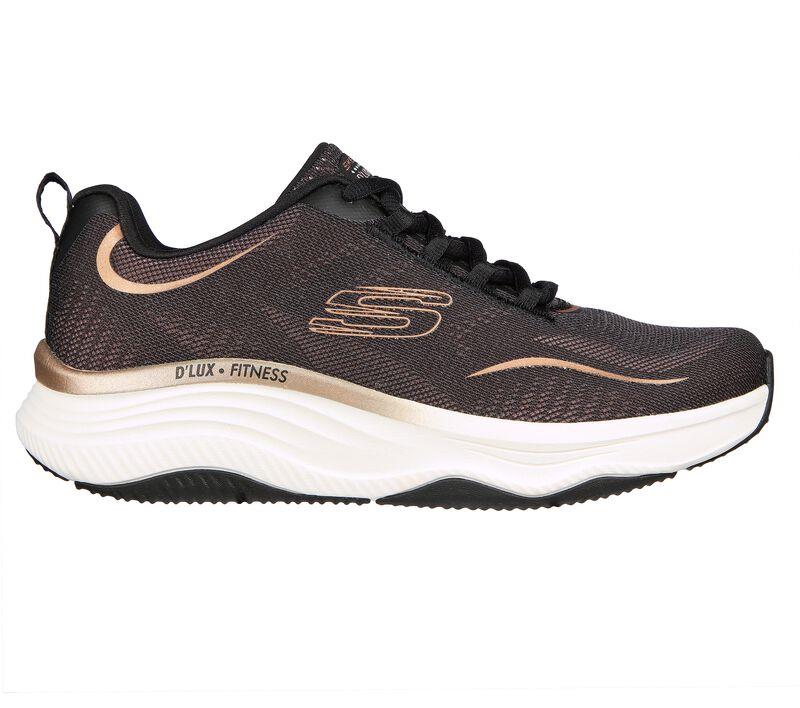 Women's Wide Fit Skechers 149837 D'lux Fitness Pure Glam Walking Sneakers