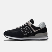 Men's Wide Fit New Balance  ML574EVB Running Sneakers - Exclusive - Black/White