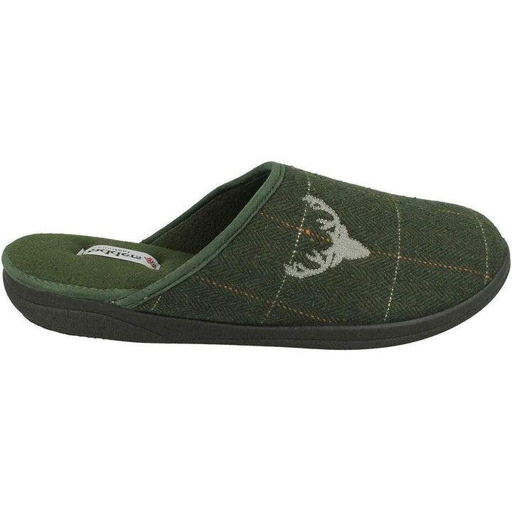 Mens Wide Fit Padders Stag Mule Slippers