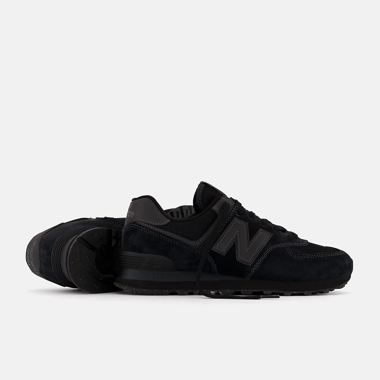 Men s Wide Fit New Balance ML574EVE Running Sneakers Exclusive Black New Balance Wide Fit Shoes Wide Fit Shoes US