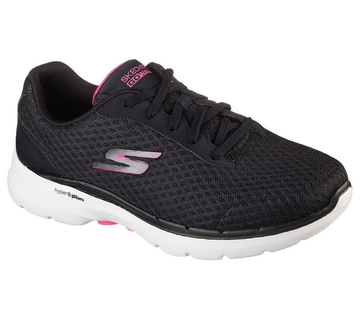 Women's Wide Fit Skechers 124514 Go Walk 6 Iconic Vision Sneakers