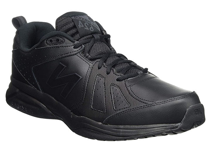 Mens Wide Fit New Balance 624V5 Black Sneakers