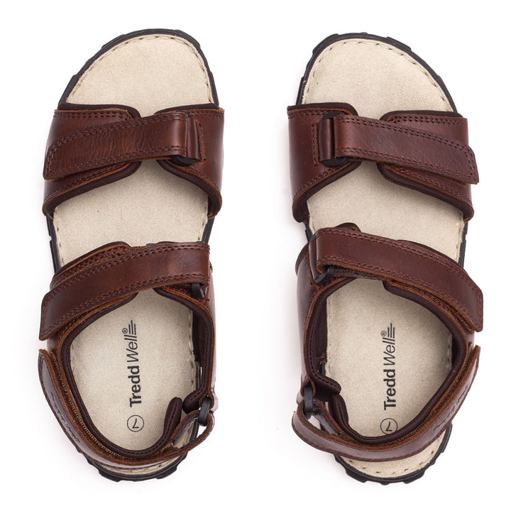 Mens Wide Fit James Leather Sandals by Tredd Well