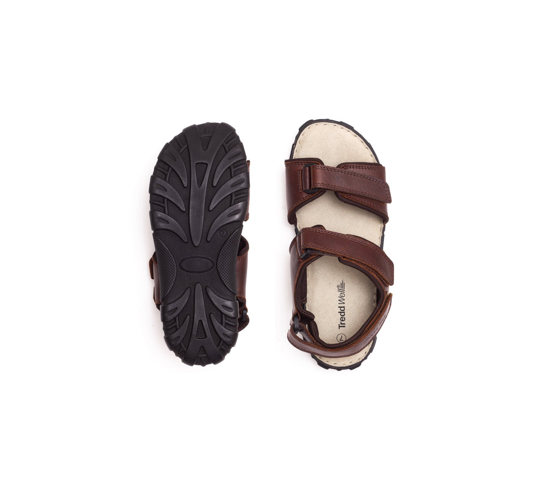 Womens Wide Fit James Leather Sandals by Tredd Well