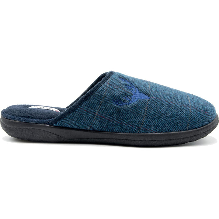 Mens Wide Fit Padders Stag Mule Slippers